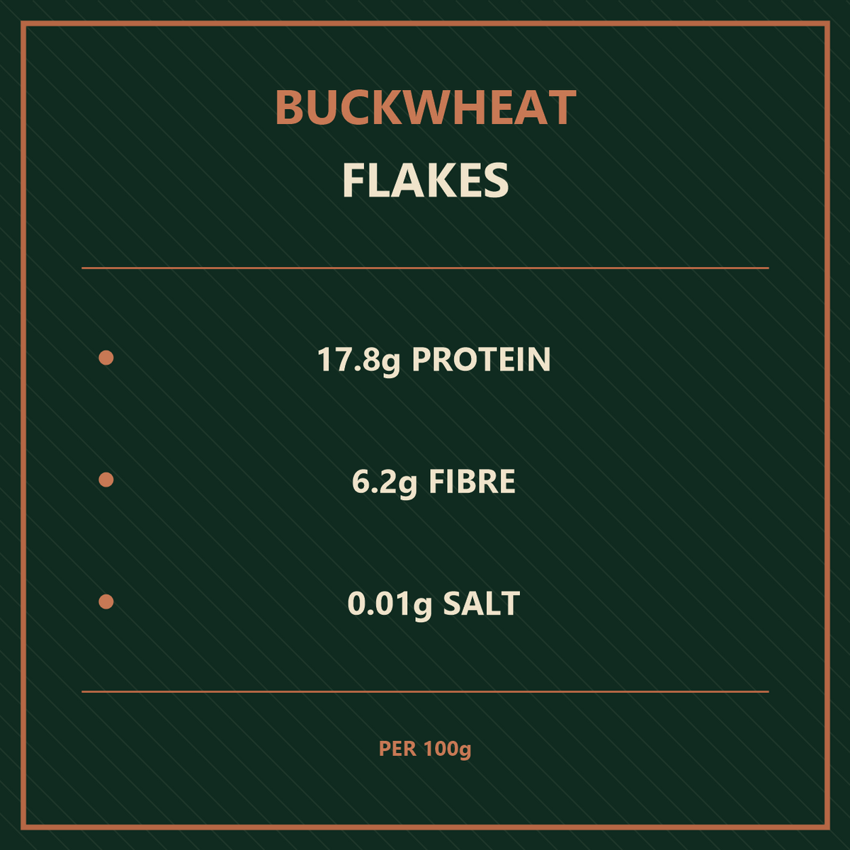 Infinity Foods Organic Buckwheat Flakes nutrition facts