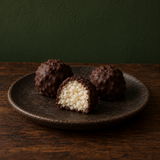 Chocolate coconut bites made with Infinity Organic Desiccated Coconut