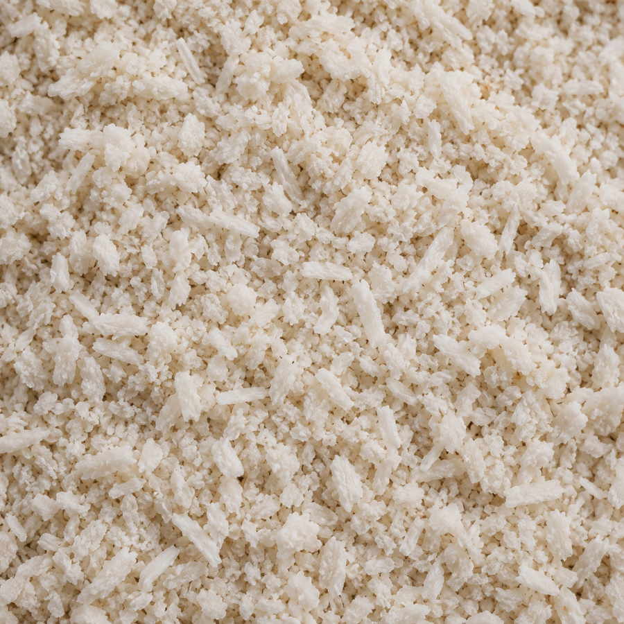 Extreme close-up of Infinity Organic Desiccated Coconut