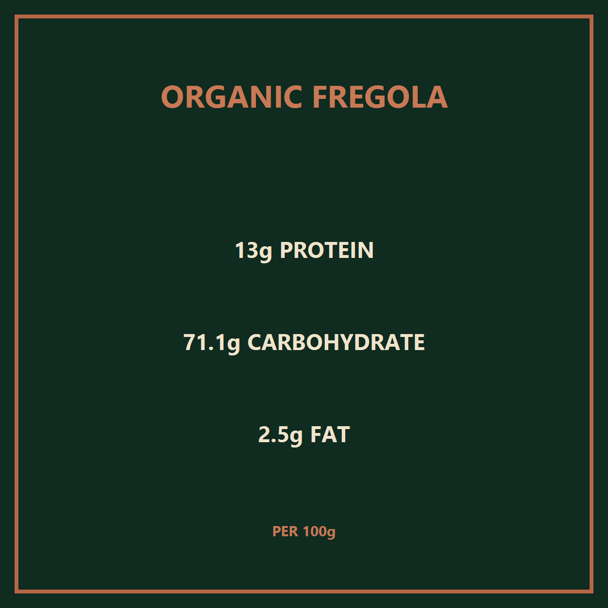 Infinity Organic Fregola (Giant Cous Cous) — benefits