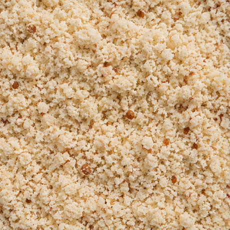 Organic ground almonds close-up