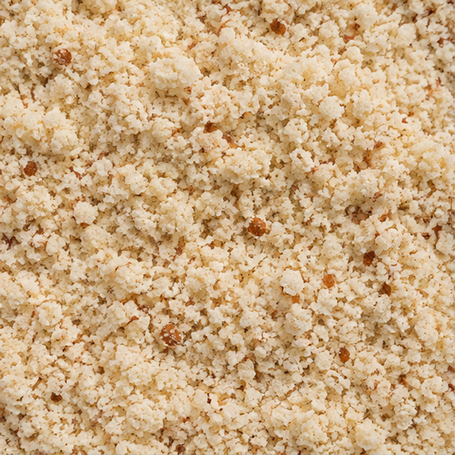 Organic ground almonds close-up