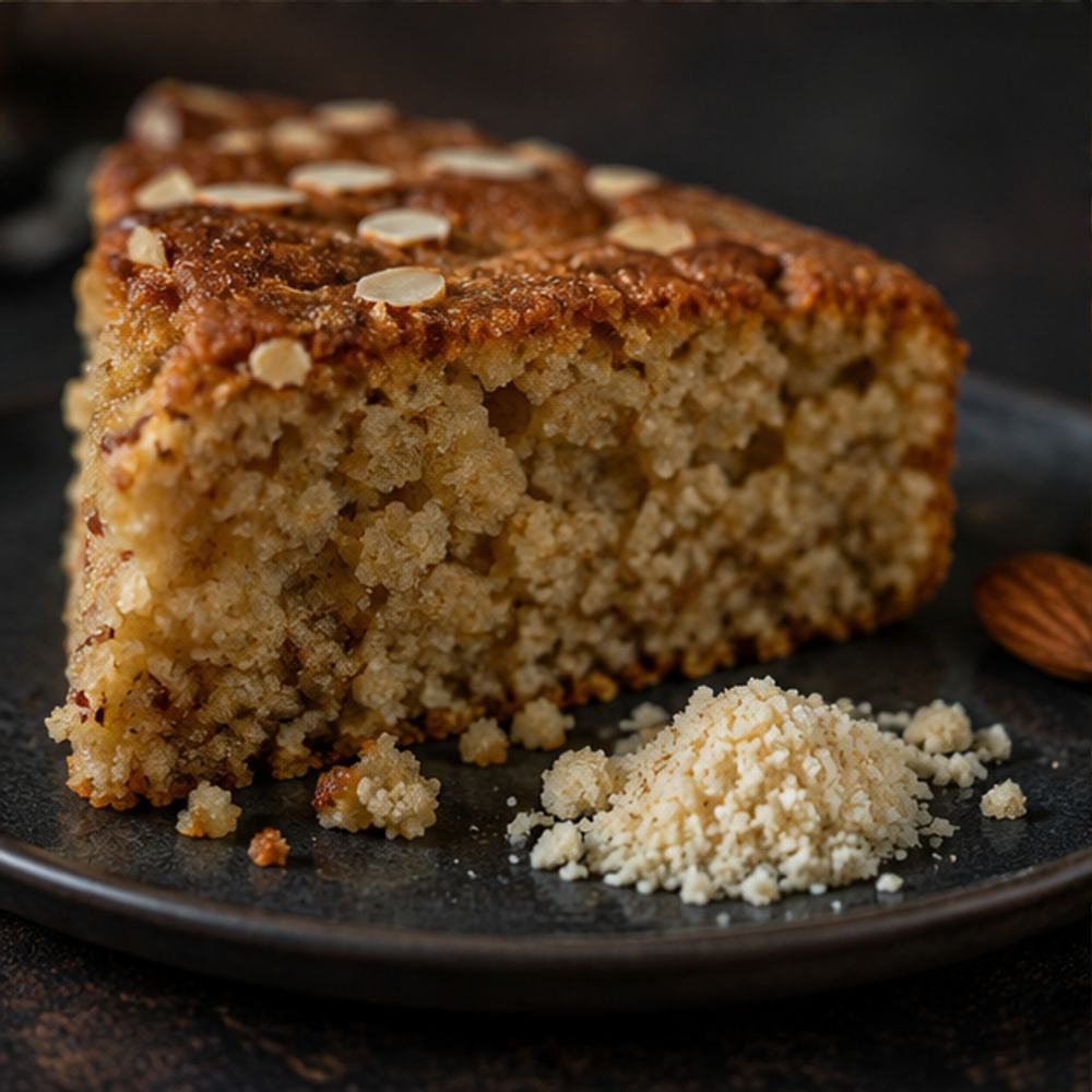 Almond cake made with ground almonds