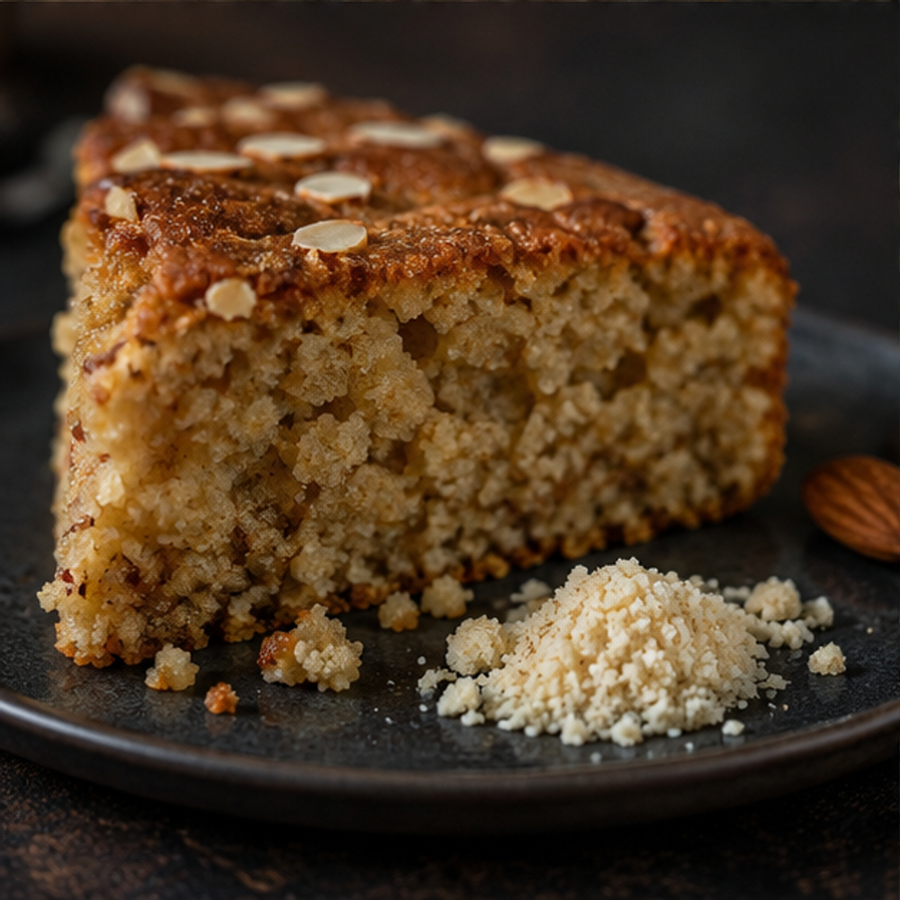 Almond cake made with ground almonds