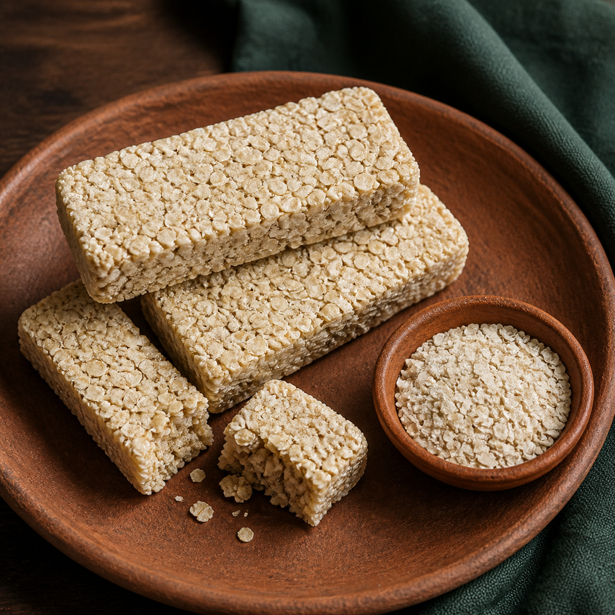 Cereal bars made with organic quinoa flakes