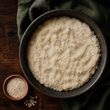 Smooth porridge made with organic quinoa flakes