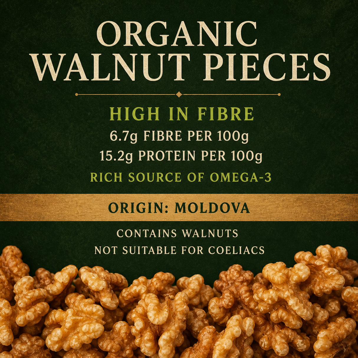 Organic Walnut Pieces product information