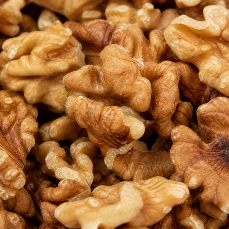 Organic Walnut Pieces extreme close-up
