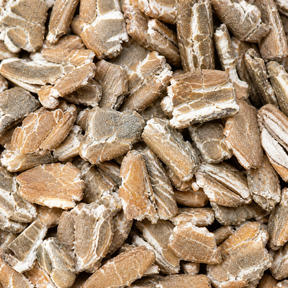 Organic rye flakes extreme close-up