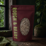Organic rye flakes in Rough and Ready pouch