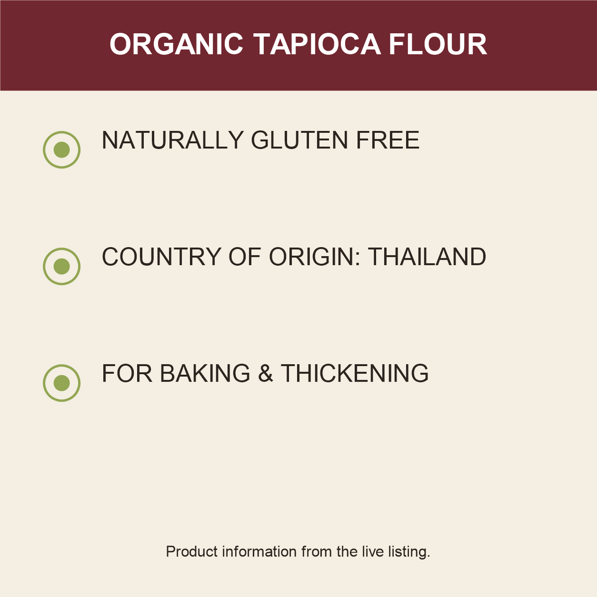 Infinity Foods Organic Tapioca Flour — product benefits