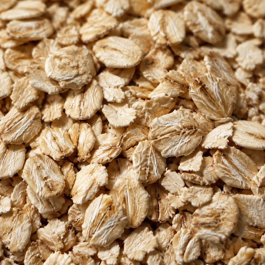 Organic jumbo oats extreme close-up