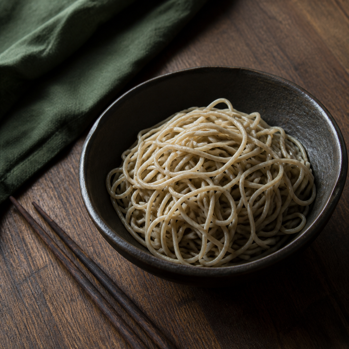 King Soba Organic Brown Rice Wakame Noodles cooked serving