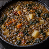 Organic French lentil vegetable stew