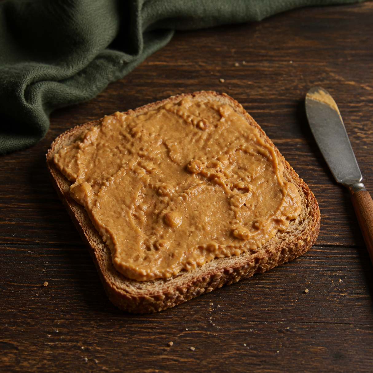 Meridian Organic Crunchy Peanut Butter served on toast