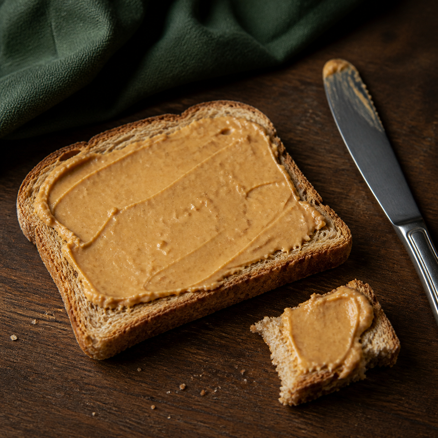 Meridian Organic Smooth Peanut Butter served on wholemeal toast