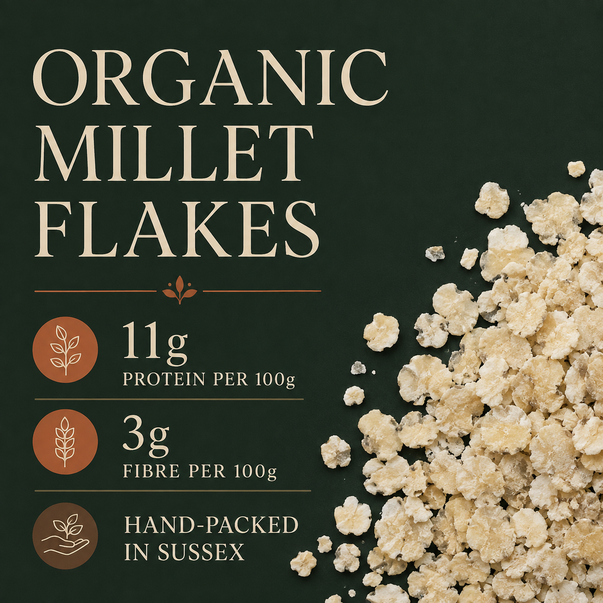 Organic millet flakes factual product benefits