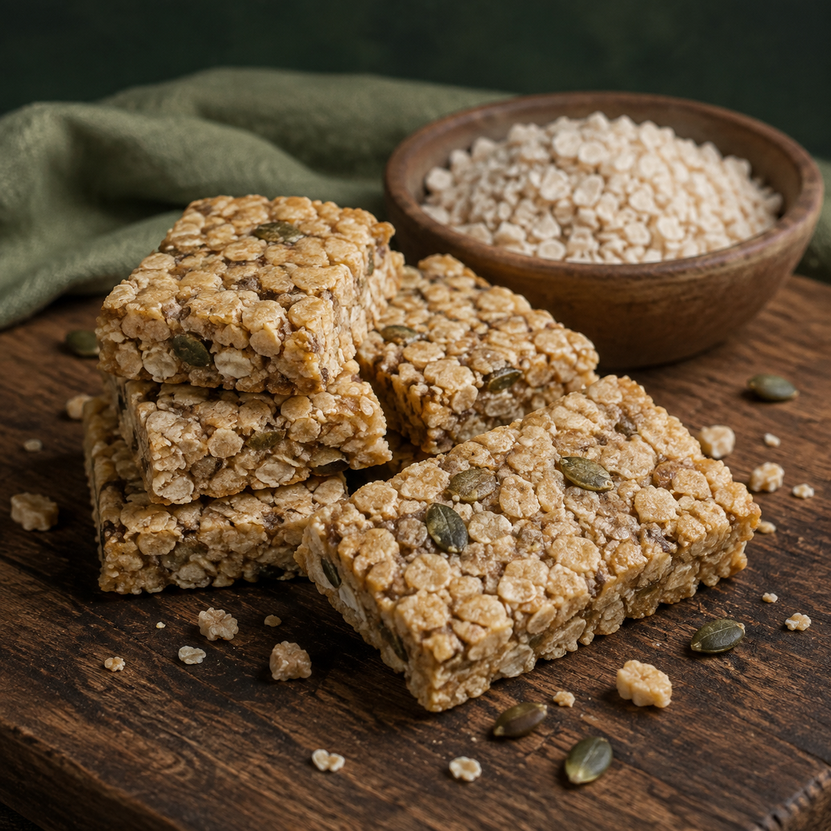 Organic millet flake breakfast bars