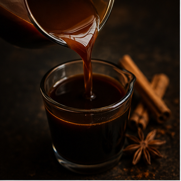 Organic barista chai concentrate close-up