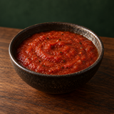 Mr Organic Arrabbiata pasta sauce in ceramic bowl