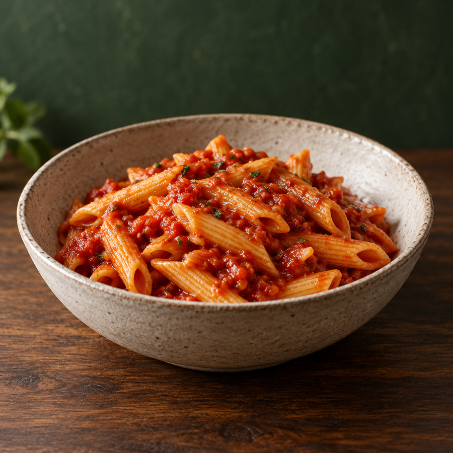 Penne with Mr Organic Arrabbiata pasta sauce