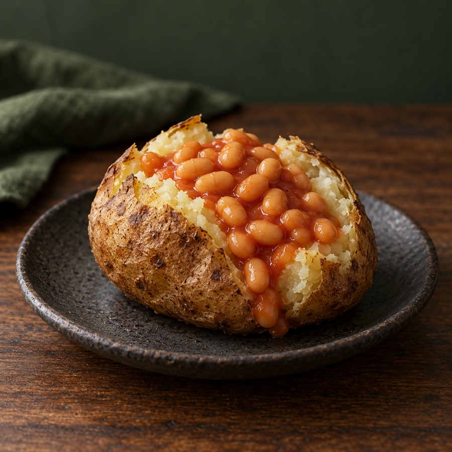 Mr Organic Baked Beans with baked potato