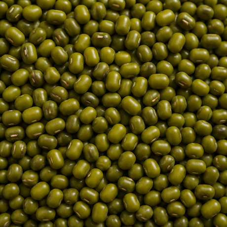 Organic mung beans extreme close-up