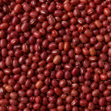 Extreme close-up of organic aduki beans
