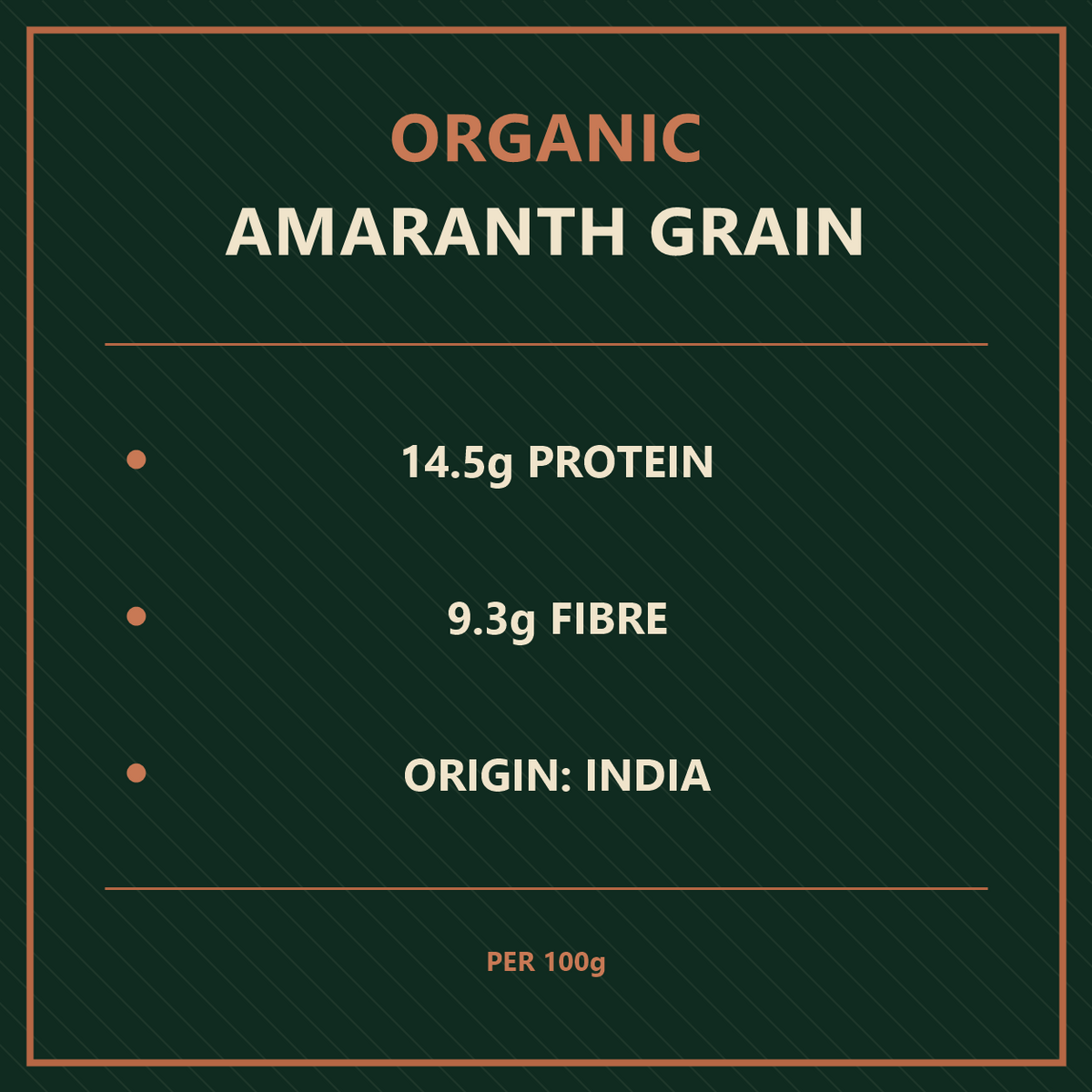 Organic Amaranth Grain - product facts