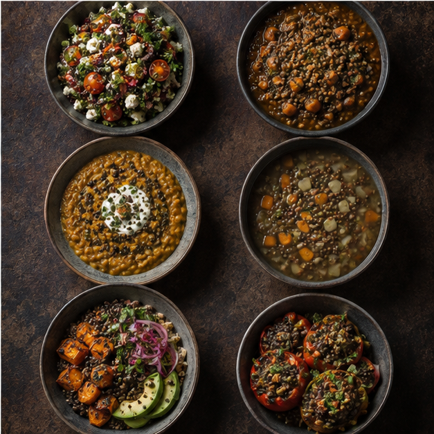 Six serving ideas for organic black beluga lentils
