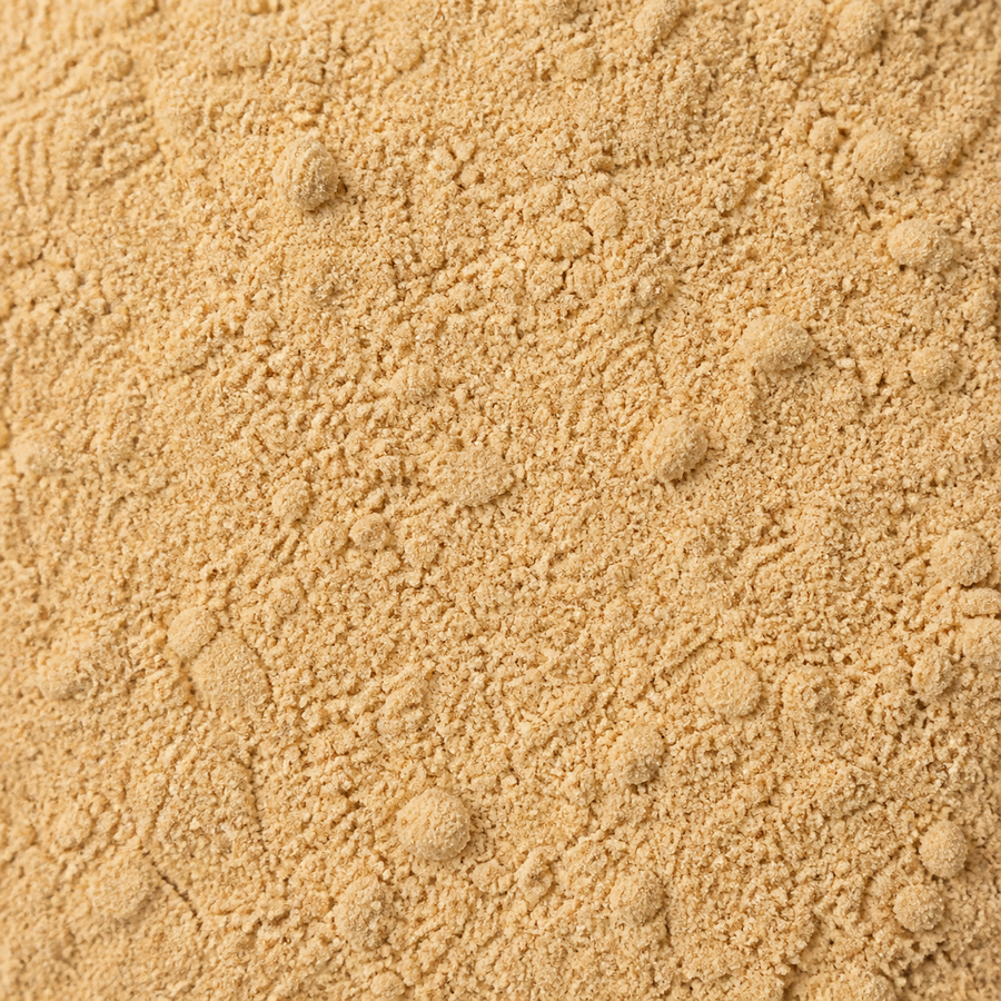 Extreme close-up of organic black maca powder