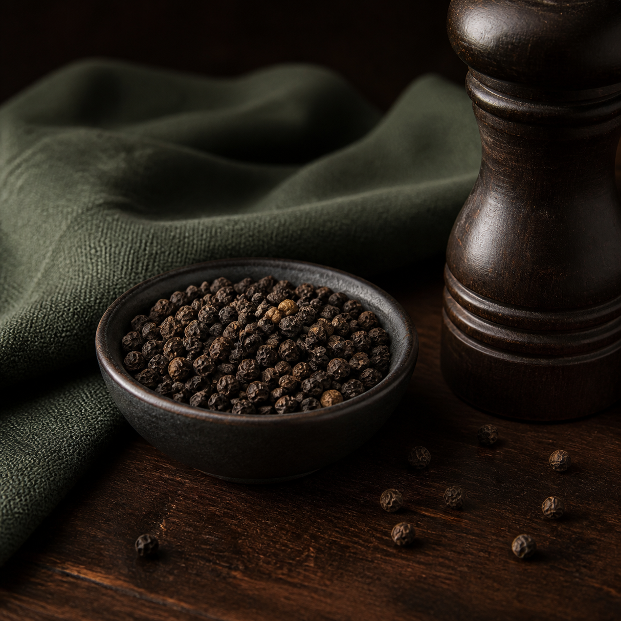 Organic Black Peppercorns serving suggestion