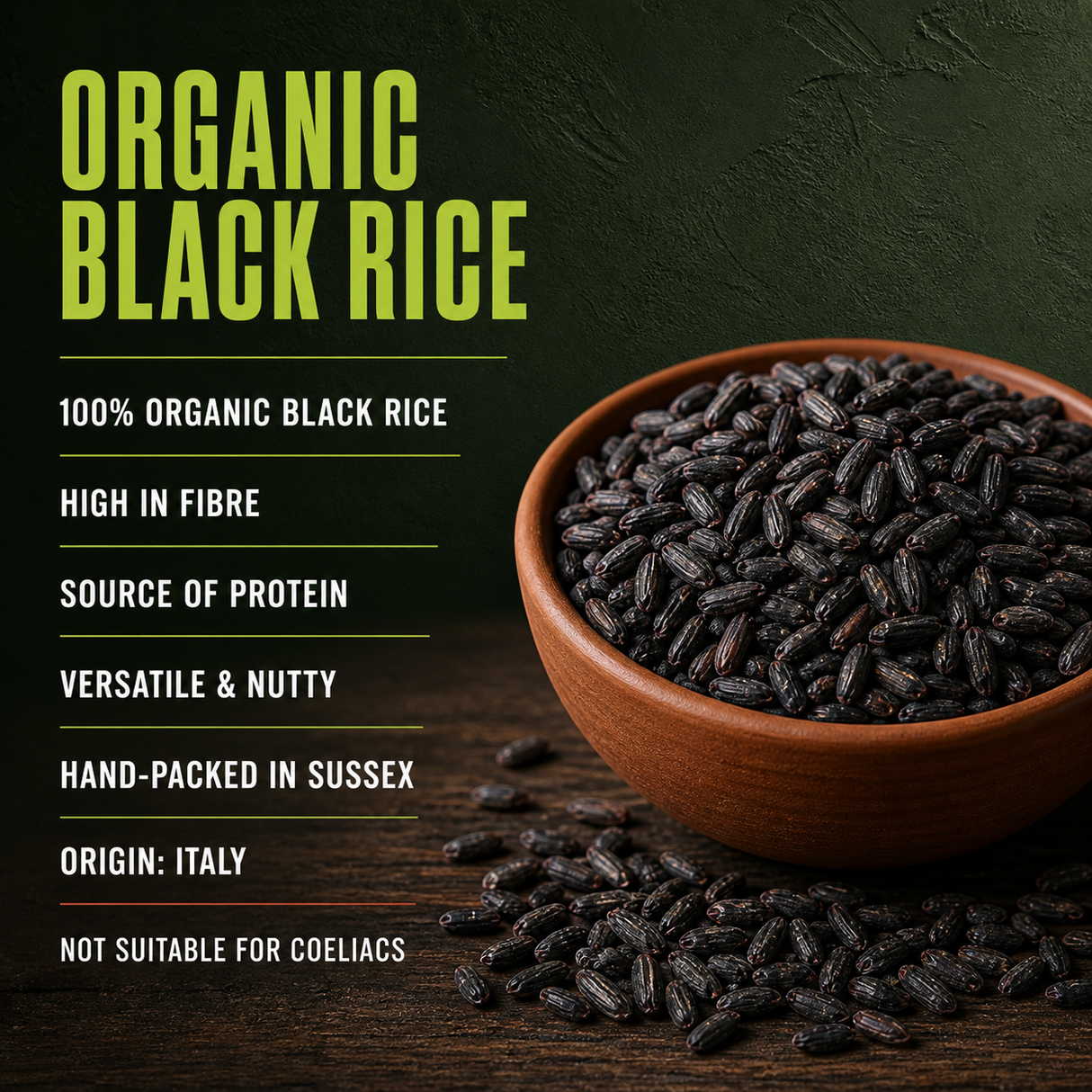 Organic black rice product benefits