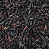 Extreme close-up of organic black rice