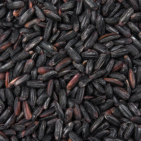 Extreme close-up of organic black rice