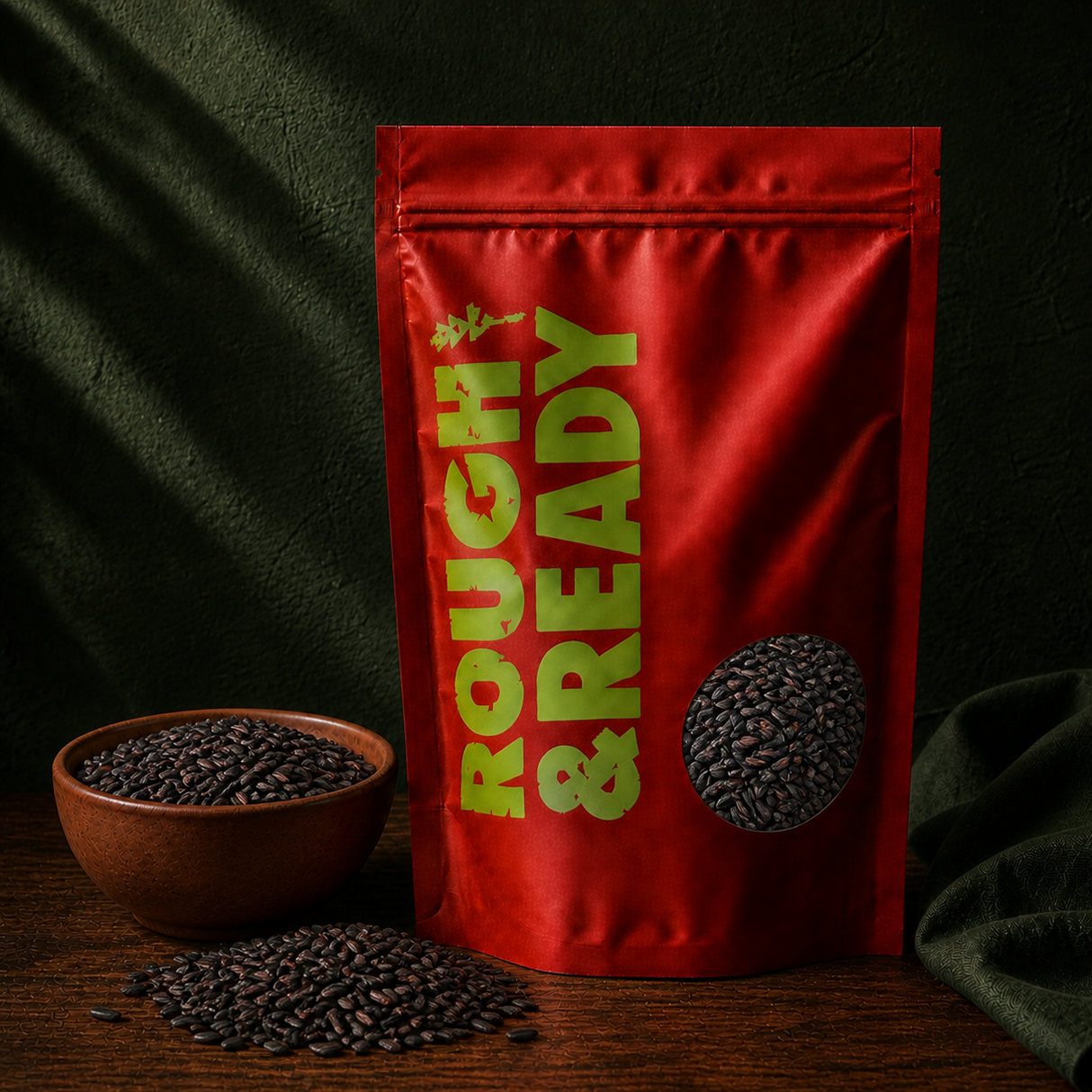 Rough and Ready Organic Black Rice pouch