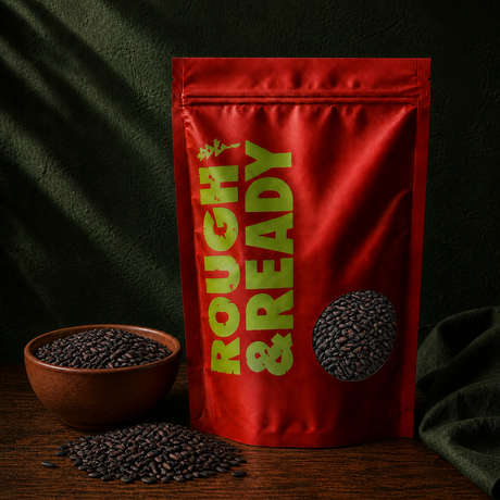 Rough and Ready Organic Black Rice pouch