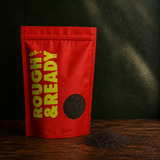 Organic Black Sesame Seeds in a Rough & Ready pouch