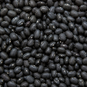 Extreme close-up of organic black turtle beans
