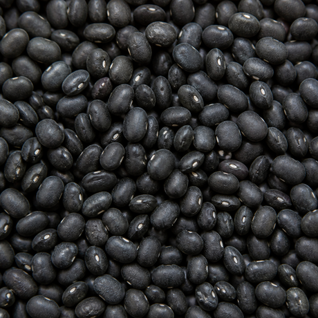 Extreme close-up of organic black turtle beans