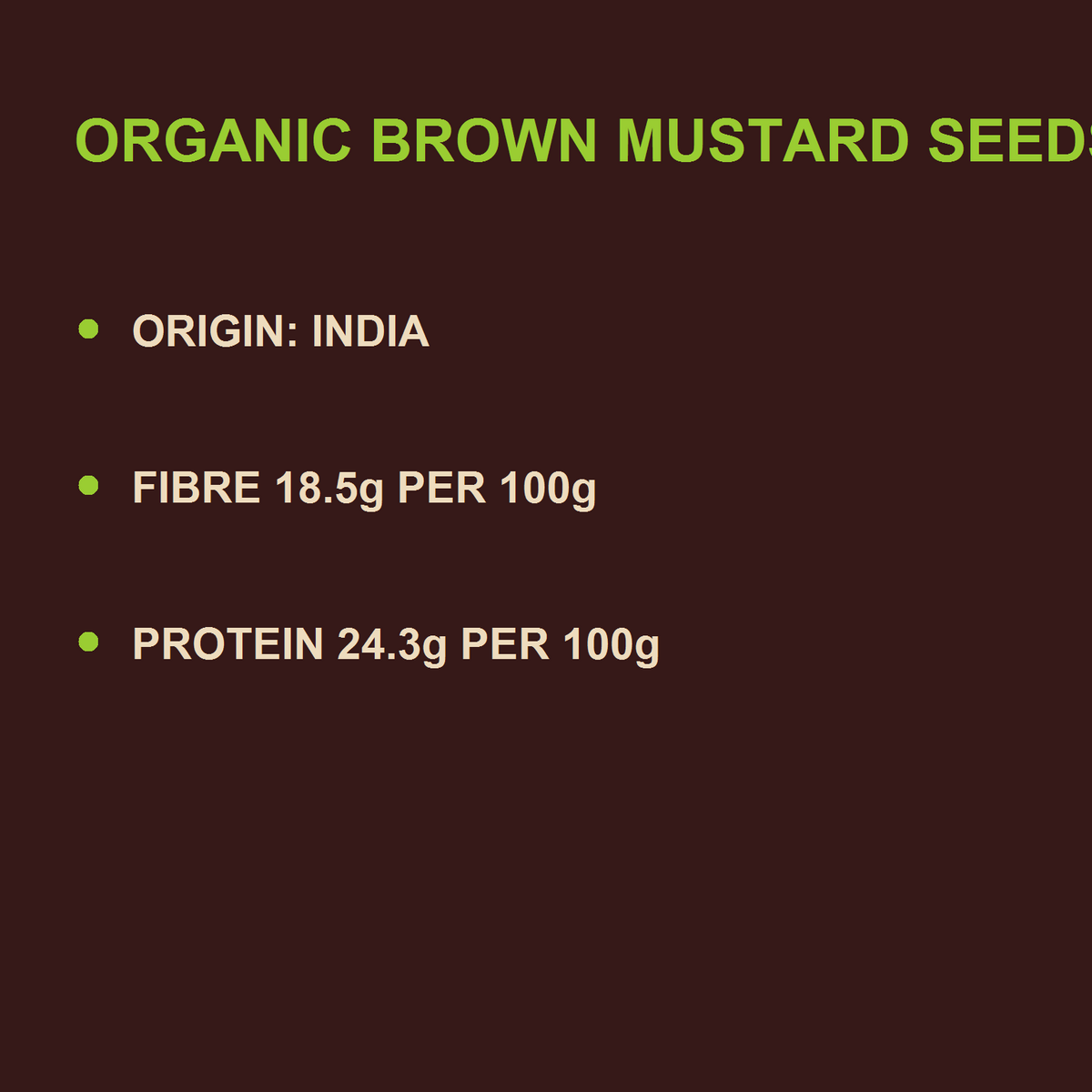 Organic Brown Mustard Seeds — benefits
