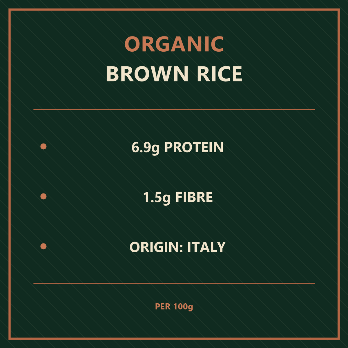 Organic brown rice nutrition facts