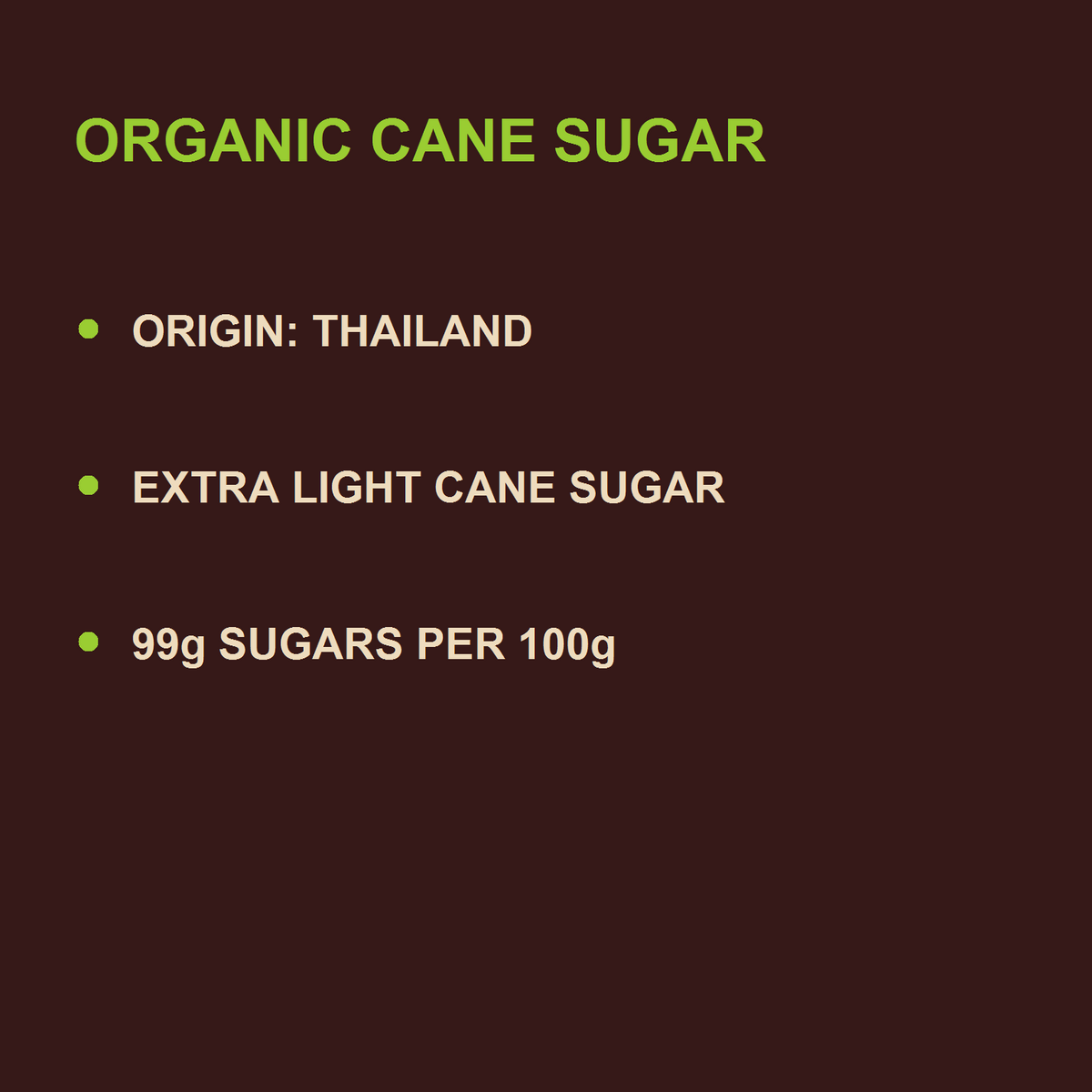 Organic Cane Sugar — benefits