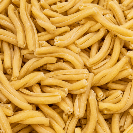 Organic caserecce pasta twists extreme close-up