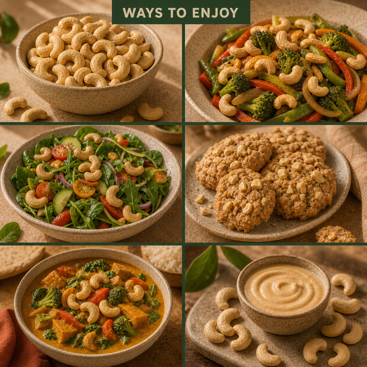 Ways to enjoy Organic Cashew Nuts in snacks, meals and baking