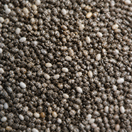 Organic chia seeds extreme close-up