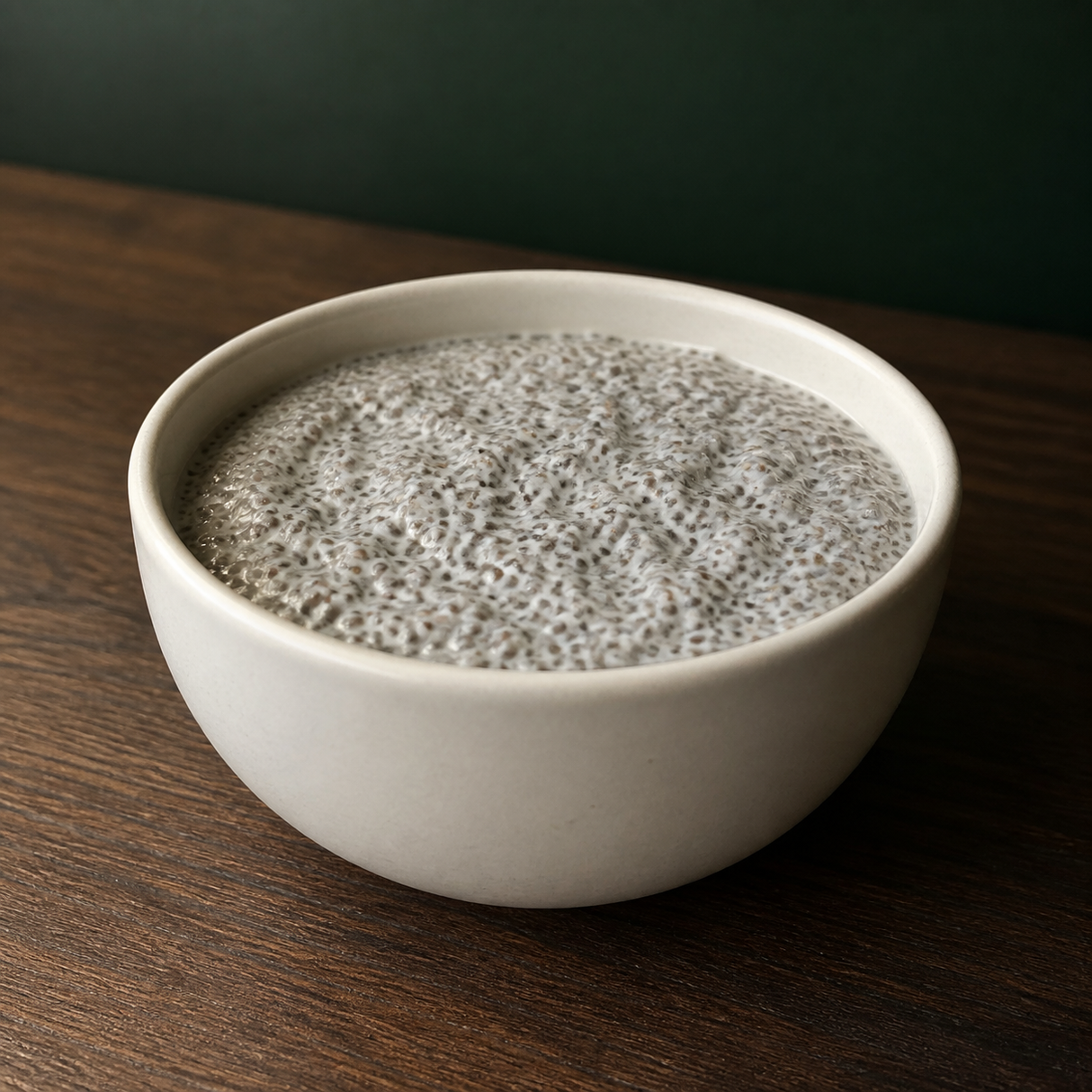 Organic chia seed pudding serving