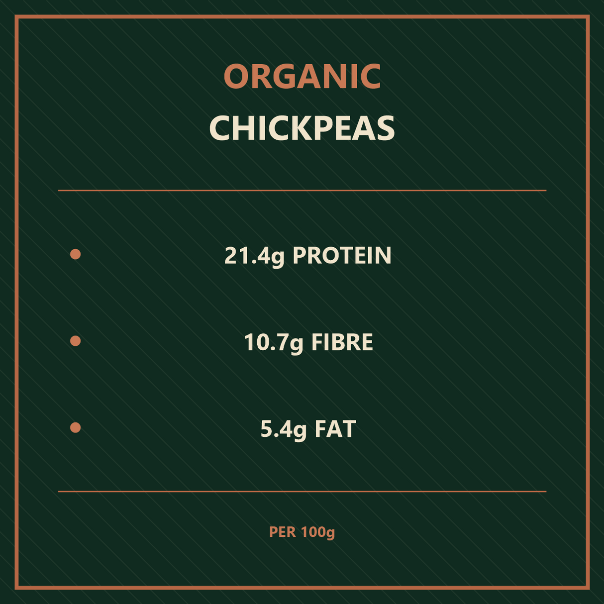 Organic Chickpeas nutrition facts