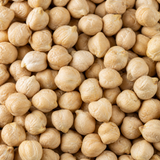 Extreme close-up of dry organic chickpeas
