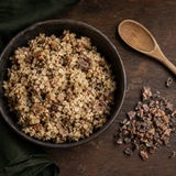 Organic chopped apricots in a rustic oat bake
